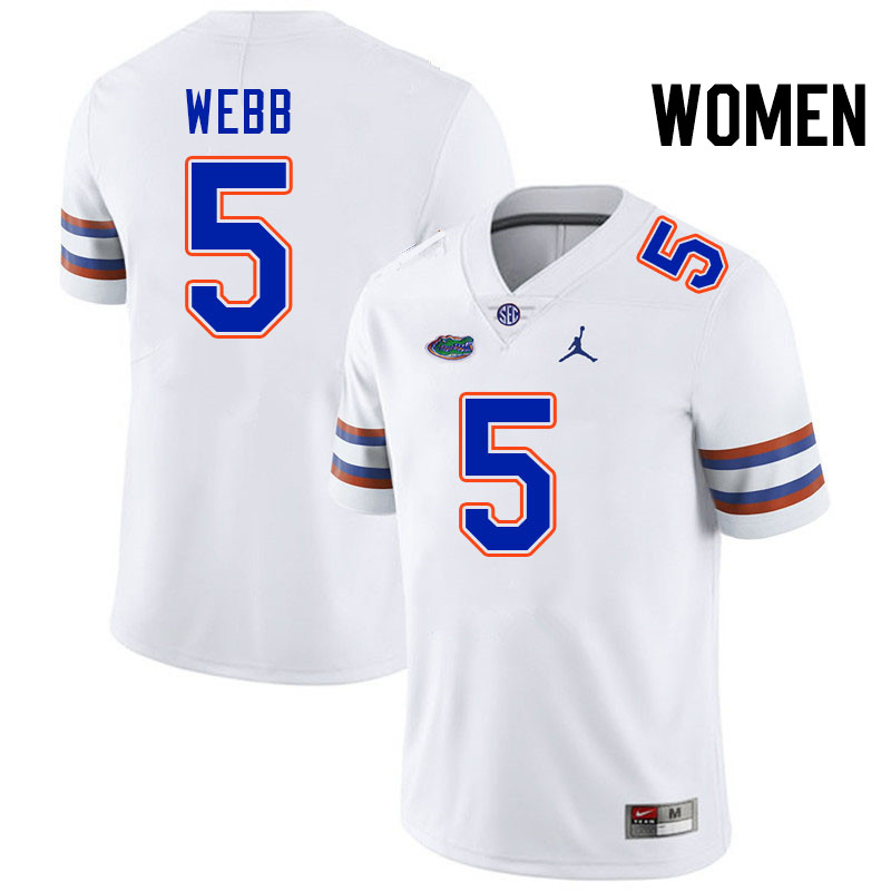 Women #5 Treyaun Webb Florida Gators College Football Jerseys Stitched-White